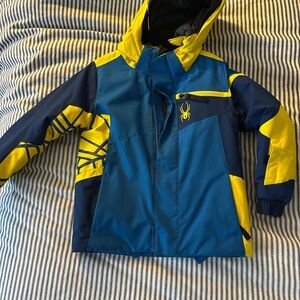 Spyder Kids Vibrant Blue and Yellow snow jacket 4T Ski Jacket Boys/Girls